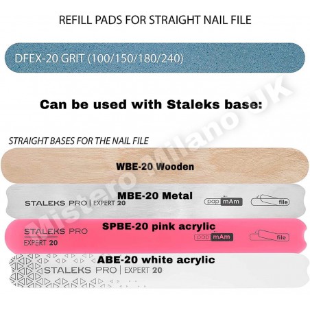 Disposable files for straight nail file (soft base) Staleks Pro Exclusive 20, 100 grit (30 pcs)