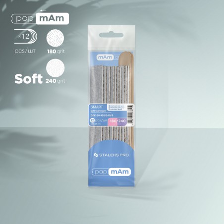 Set 5 x180 Grit & 5 x 240 Grit  File SLEEVE Soft papmAm &  2 Wooden Base Smart Staleks