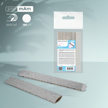 Disposable papmAm File Straight Nail File  Smart 22 180 grit 50pcs Staleks Pro