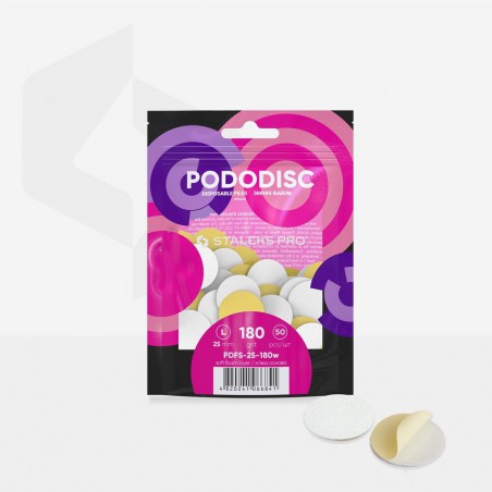Disposable white files with soft foam layer for pedicure disc PODODISC L 180 grit 50 pcs STALEKS PRO
